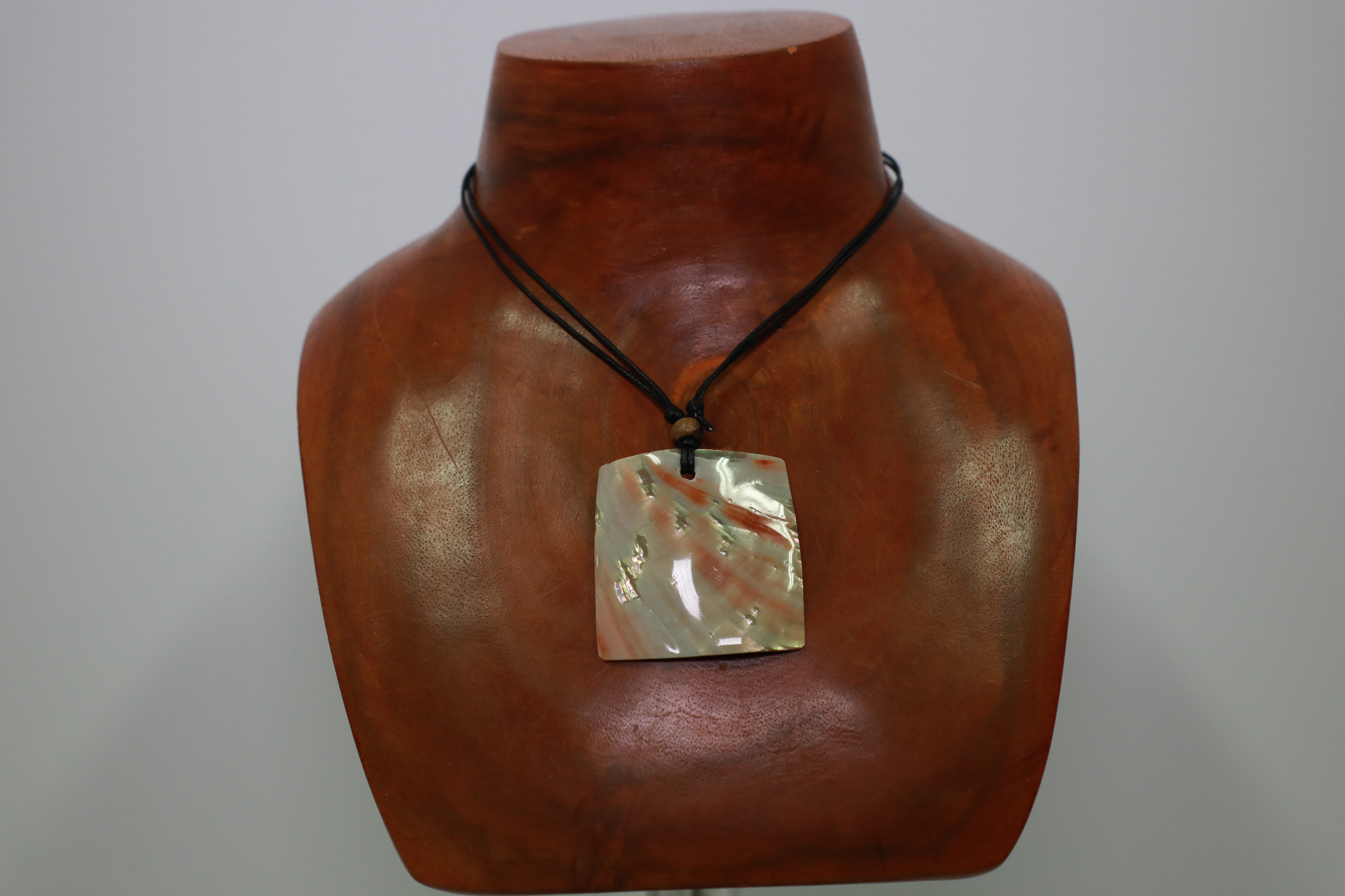 Red Square Abalone shell Necklace